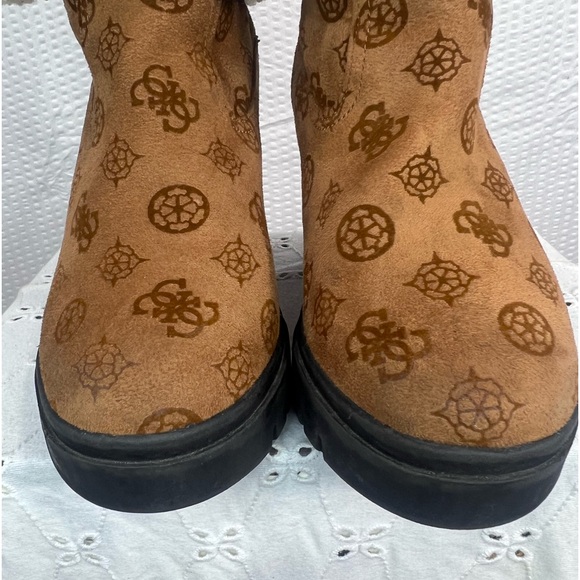 Guess Womens Tabloid Brown Wedges Ankle Boots Shoes 7 Medium - Picture 10 of 12